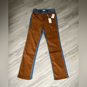 Good American-Icon Mixed Media Denim & Faux Suede Pants. NWT, never worn.